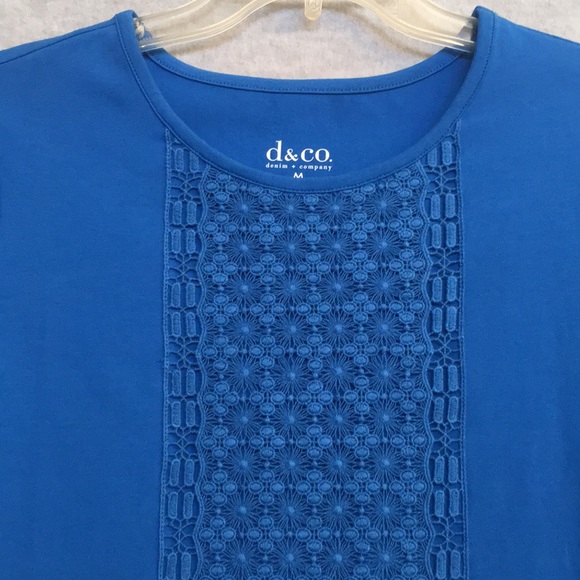 Denim & Co Comfy Stretch Poly Cotton Knit Top - Picture 3 of 11